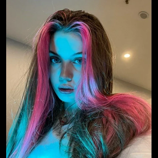 colorful hair, akulich anya 2022, rainbow hair, color staining, coloring hair
