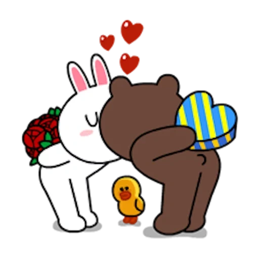 brown cony, line applications, bear bunny love, brawn line friends, line cony and brown