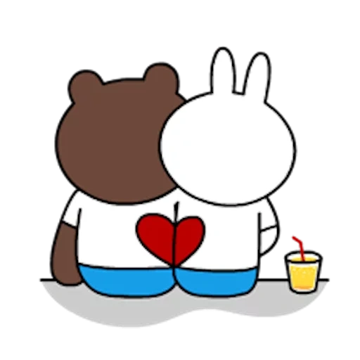 clipart, koni brown, about love, bear bunny, line friends