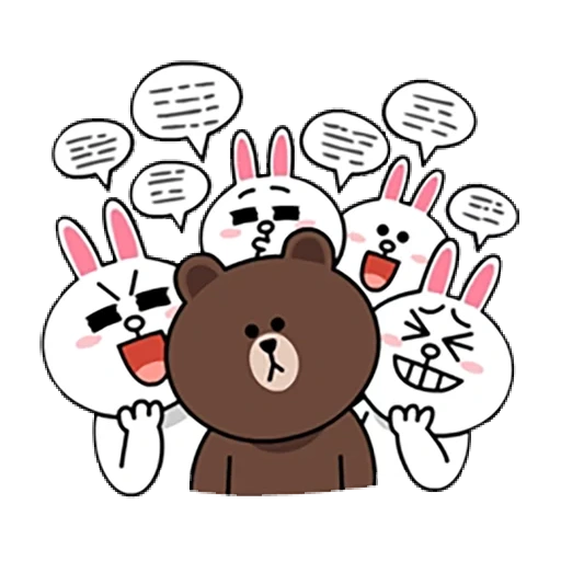 brown lines, close friend, line friends, line cony and brown, line brown cony doctor