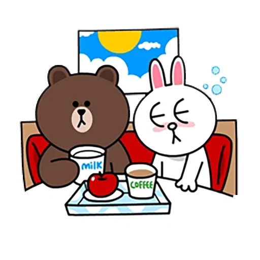 bronconi, brown cony, line friends, horses and brown morning, line cony and brown
