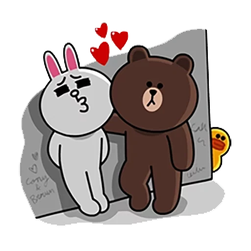 cony brown, brown cony, line friends bear, мишка зайка любовь, line cony and brown