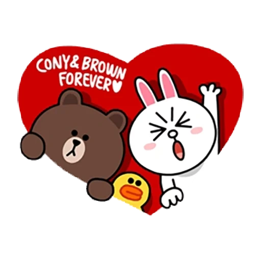 line friends, chatting informant, line friends cony, love of bear and rabbit, line friend winter