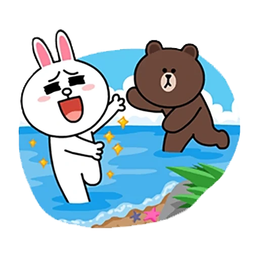 line friends, line cony and brown, bear line friend brown, brown friend kony prostok vasino