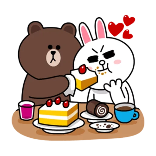 браун кони, brown cony, line браун, медведь браун line, line cony and brown