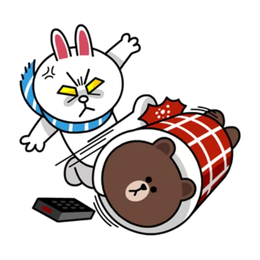 cony brown, kuda coklat, garis coklat, line friends, garis cony dan brown