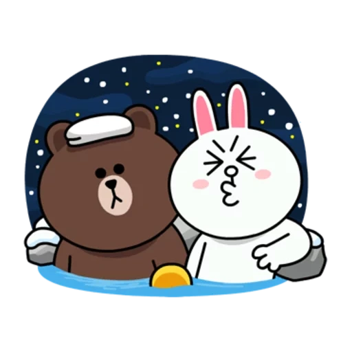 koni brown, cony marrón, conejito de oso, amigos de línea, línea cony y marrón