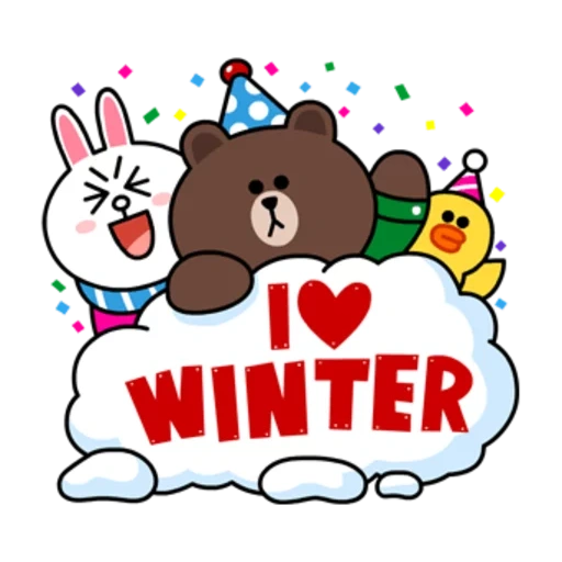 line, line friends, line friends cony, cony and brown winter, bear line friend brown