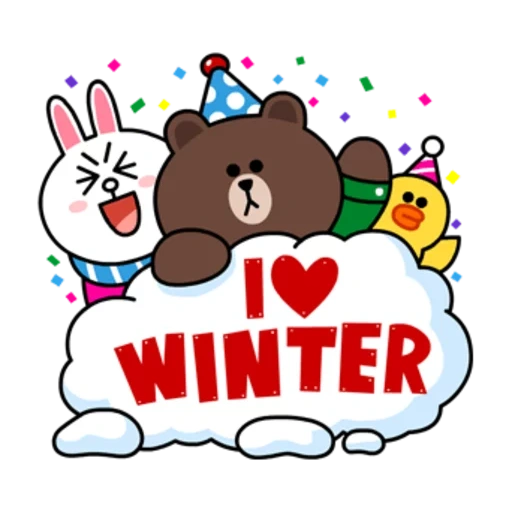 line, line friends, line friends cony, cony and brown winter, мишка лайн френдс браун