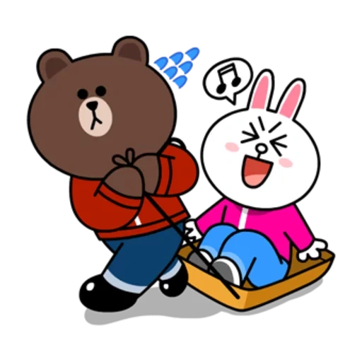 brown cony, медведь заяц, line friends, макс cony без фона, зайка cony мишка brown