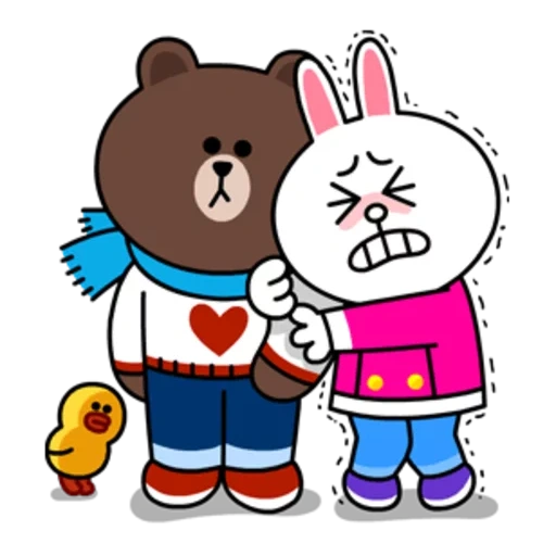 brown cony, line friends, cheval brun d'hiver, horse and brown winter