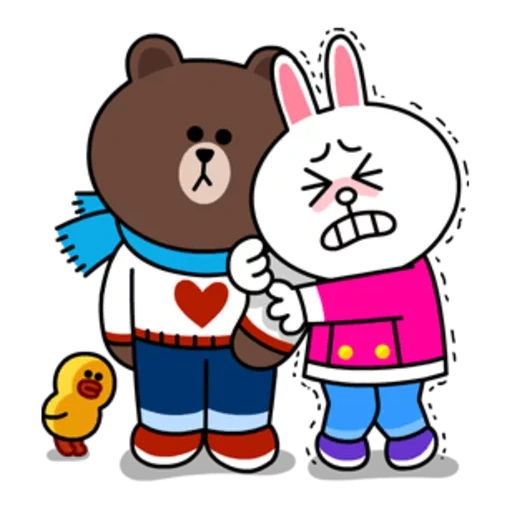 brown cony, amigos de linha, cony brown no inverno, cony e inverno marrom