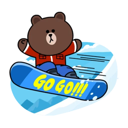beruang garis, line friends, weibo bear, baris teman musim dingin, cony dan brown good night