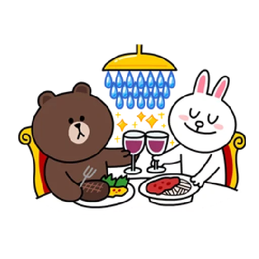 brown cony, браун кони, line friends, brown and cony, brown cony пьют