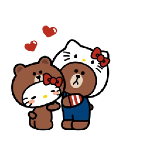 cony brown, line friends, teddy and kitty, hello kitty and friends обои, line and friends hello kitty