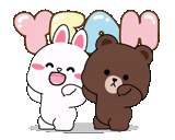 cony brown, close friend, brown friend, line friends, little rabbit horse and bear brown