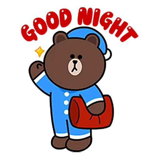 kony brown, line friends, beruang itu lucu, selamat pagi bear brown, cony and brown good night