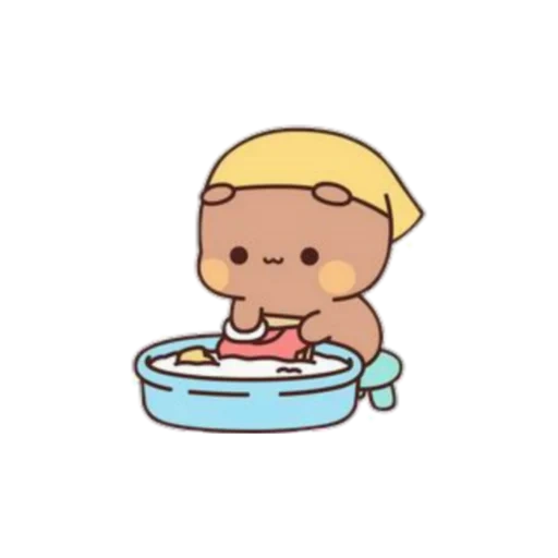 clipart, dessins mignons, dessins kawaii, baignoire de pêche à la pêche, petits chats chibi pak