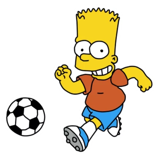 os simpsons, bart simpson, futebol de bart simpson, jogador de futebol de bart simpson, jogador de futebol desenhando simpsons