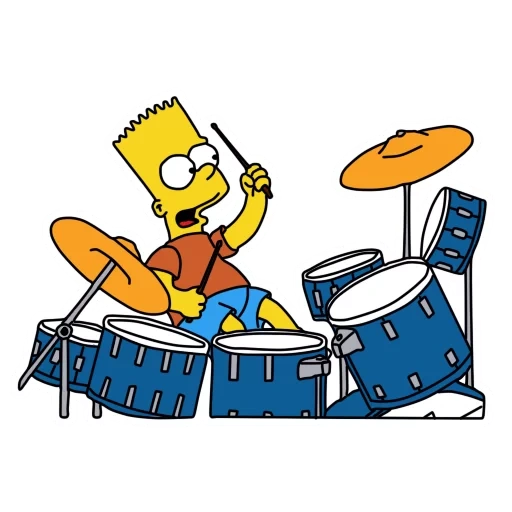 bart simpson, july bart buk, bart simpson drum