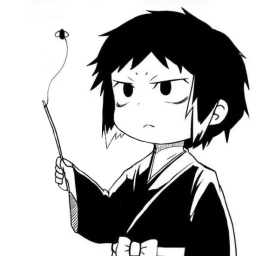 disegni anime, chibi akutagawa, ryunoske akutagawa, akutagawa ryunoske chibi, akutagawa ryunoske anime arrossisce
