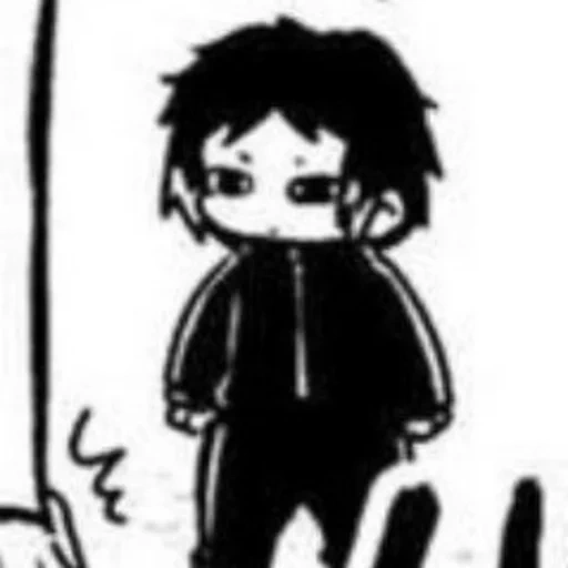 image, manga chibi, ryunoske akutagawa, bsd wan un cricien, manga akutagawa chibi