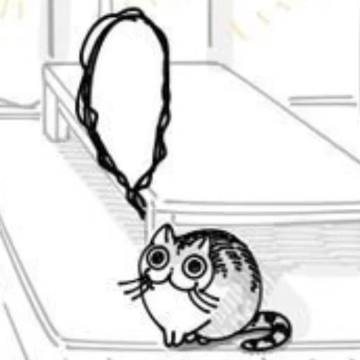 gato, gato, animais fofos, gato caseiro, ilustração cat