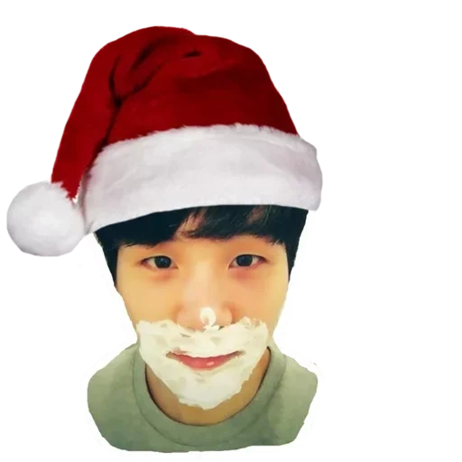 yoongi bts, new year's bts, yunmu selfie 2020, new year's hat, santa claus hat