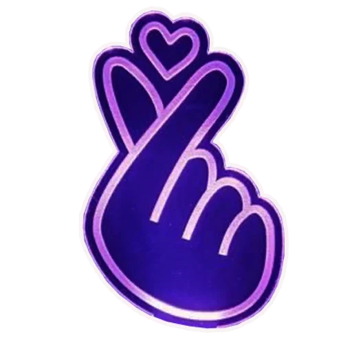 stiker jantung korea, tanda cinta dengan jari jari, saya suka jari jari, tangan, stiker jantung