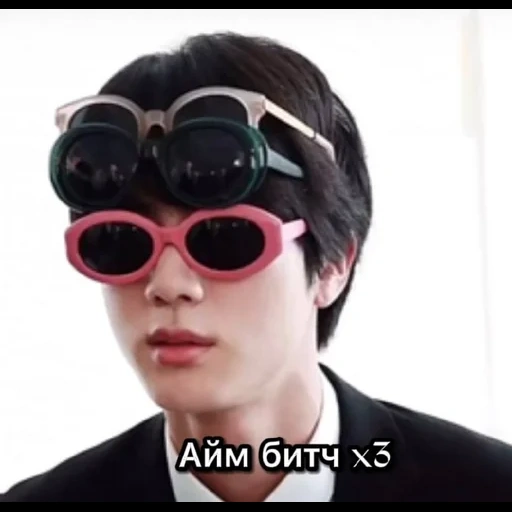 bts jin, jimin bts, jungkook óculos engraçados, kim sokjin sunny glasses