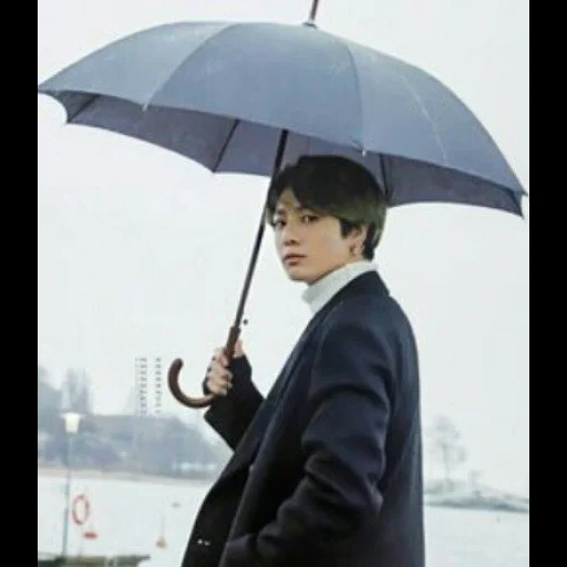 asiatique, taehen kim, jungkook bts, namjun avec un parapluie, drame tokkebi