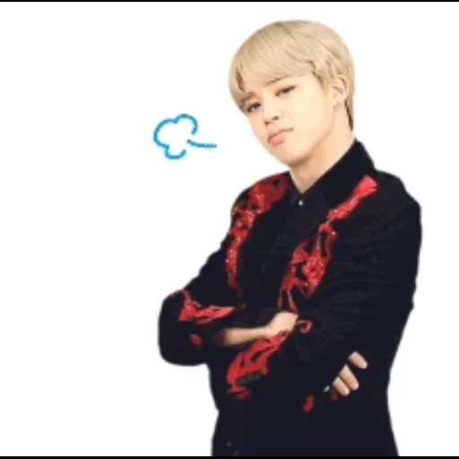 qi myung, jimin bts, boys di bangtan, rendering di kim tae hyung, junior league antiproiettile di jimin rosso