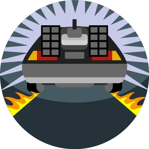 icon machine, back to the future, back future badge, back to the future icon, design back to the future icon