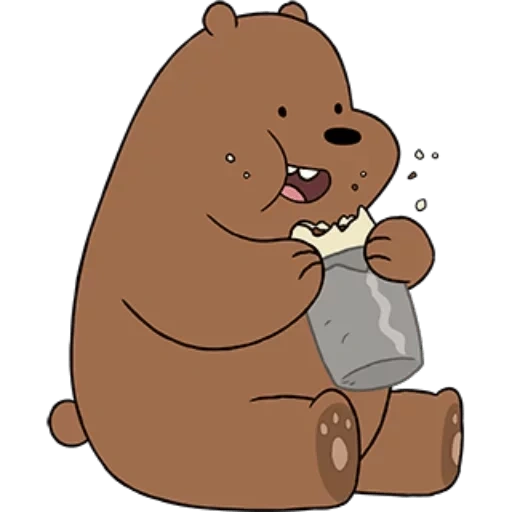 медведь милый, мультяшный медведь, милый медведь мультяшный, bare bears brown cute гризли, вся правда о медведях гризли