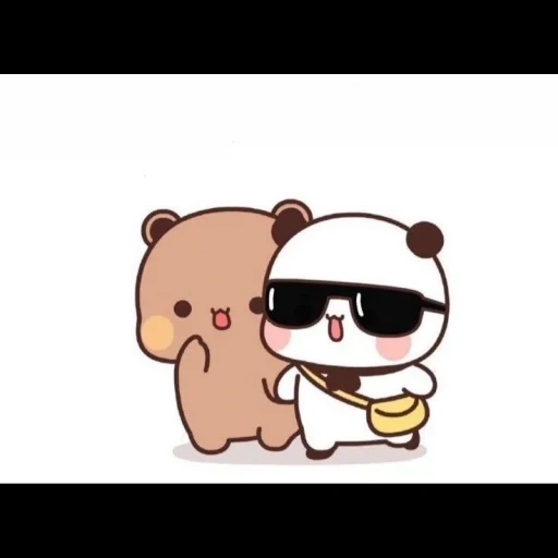 прикол, cute bear, кавай панда, милые рисунки, peach and goma stories milk and mocha