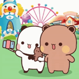 chuanjing, animasi, padrão bonito, milk and mocha, dudu e bubu bears joy