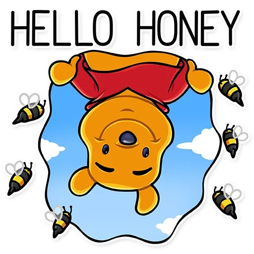 winnie the pooh, pooh pooh, winnie the pooh, winnie the pooh sticker, honeycomb bee pattern