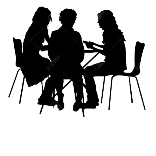 silhueta, pessoas de um café, silhuetas na mesa, a figura de uma pessoa é silhueta, pessoas do café estão sentadas em silhuetas