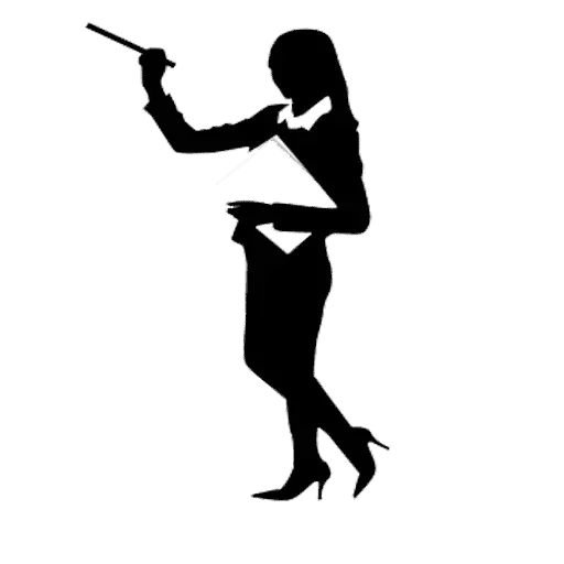 outline, a silhouette of the teacher, performer's weekday sticker, the outline of a businesswoman
