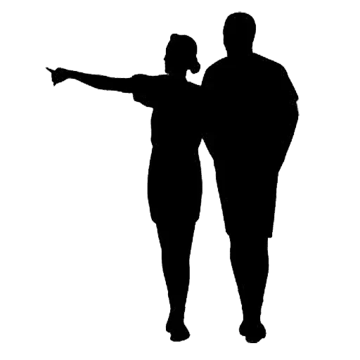 silhouettes, quelques silhouettes, la silhouette d'un homme, la silhouette de deux personnes, silhouettes de personnes par paires