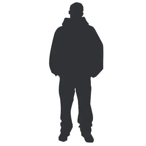 silhouette, the outline of a man, figure, shadow headgear, the outline of a person with a transparent background