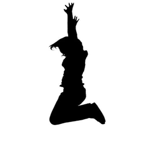 silhouetten, silhouette tanz, die silhouette des tänzers, die silhouetten von mädchen, die silhouette eines springenden mädchens