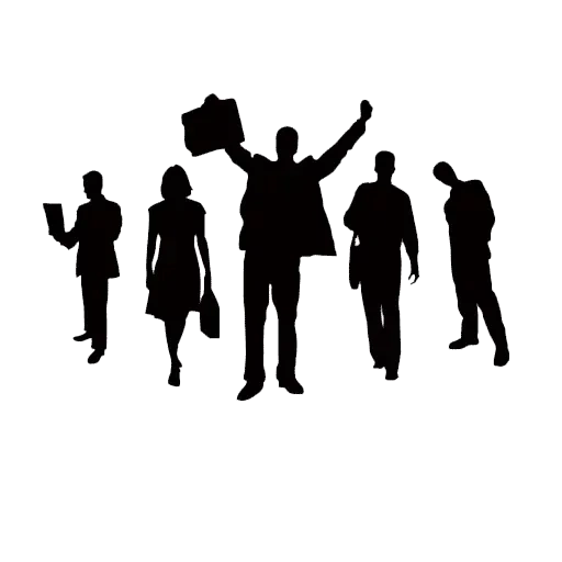 successful silhouette, the outline of a worker, profile of employees, the outline of a merchant, silhouette organization