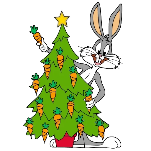 bugs bunny, pohon natal yang dikelilingi, bugs bunny 03, bugs banny svg, looney tunes karakter