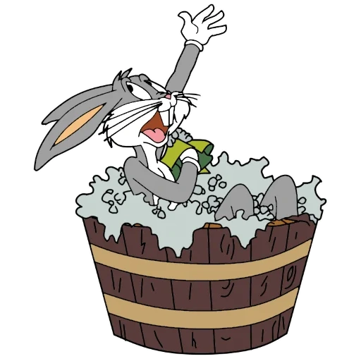 bugs bunny, hare gardener, bags banny characters, hare easter basket vector