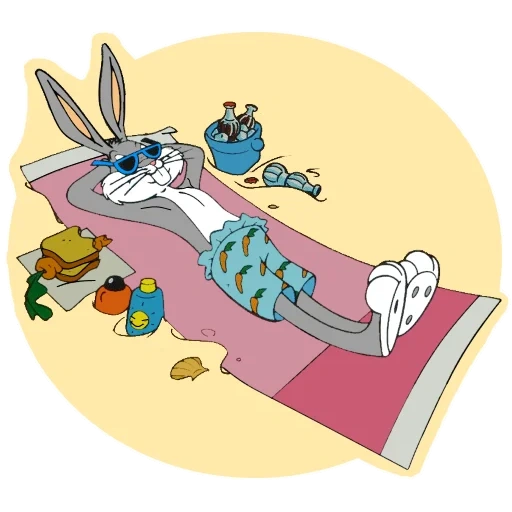 bugs bunny, looney tunes wb, bugs bunny está durmiendo, bolsas de carrusel de cima