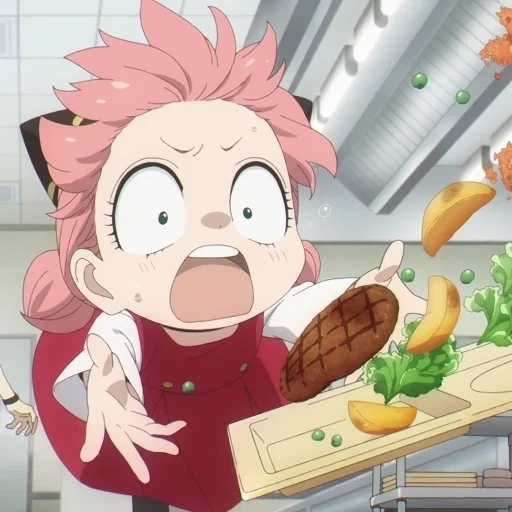 nazu dragner, ekor peri natsu sedang makan, meme anime tirus yang heterogen, ekor peri natsu lelucon, anime fun tail fairy