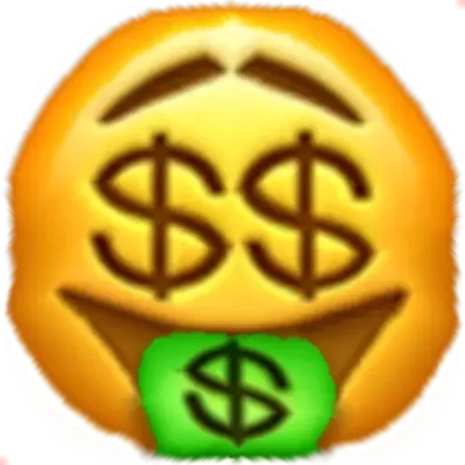 emoji est riche, argent des emoji, smiley dollar, argent souriant, smiley en dollars des yeux