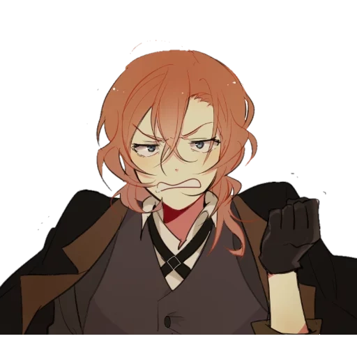chuya dazai, tyuya nakahara, chuya nakahara, chuya nakahara está com raiva, chuya nakahara great stray dogs