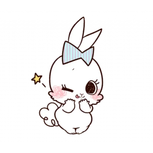 lapin, lapin blanc, dessins kawaii, dessins kawaii mignons